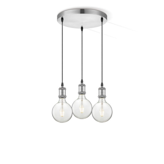Home Sweet Home hanglamp chroom rond 3L G180 dimbaar E27 helder