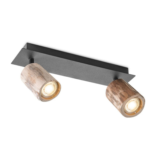 Home Sweet Home LED Opbouwspot Wood 2 - incl. dimbare LED lamp - zwart