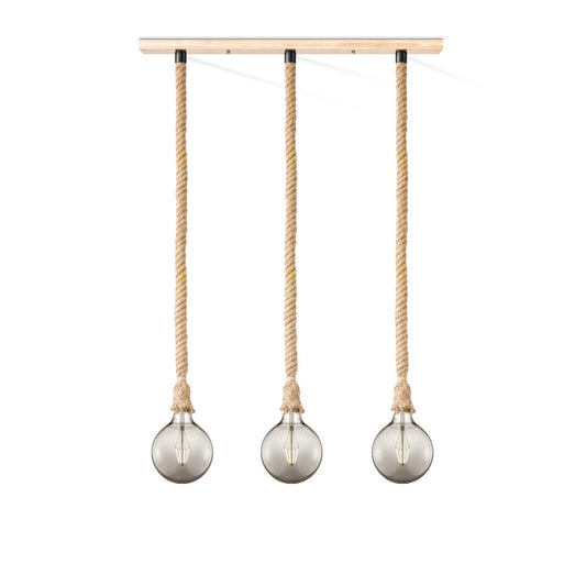 Home Sweet Home hanglamp Leonardo - 3 LED lamp G95 - dimbaar E27 rook