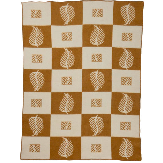 Merinowollen beddeken LEAF oker