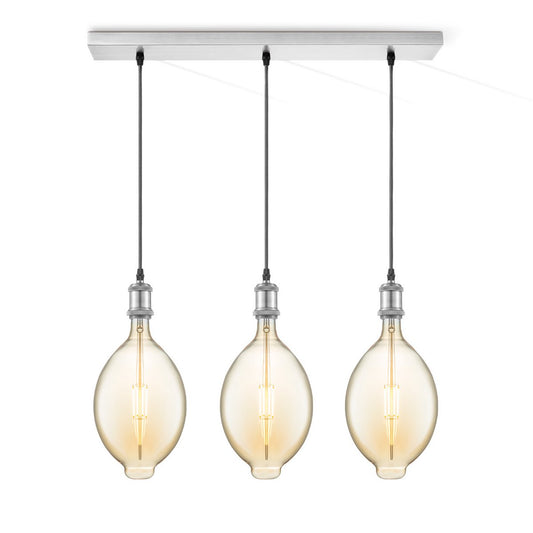 Home Sweet Home hanglamp vintage Ovaal 3L G125 dimbaar E27 amber