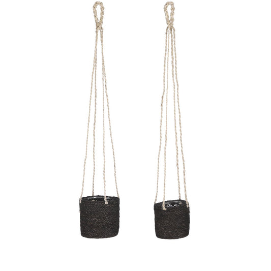 Atlantic Plantenmand - Set van 2 - H16 x Ø16 cm - Zwart
