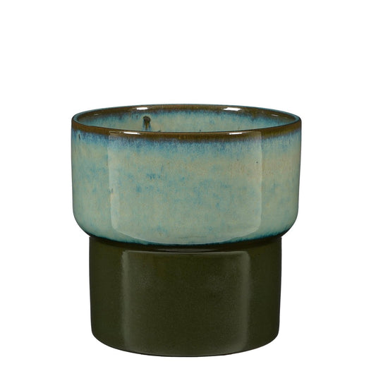 Aster Bloempot - H20 x Ø22 cm - Stoneware - Groen