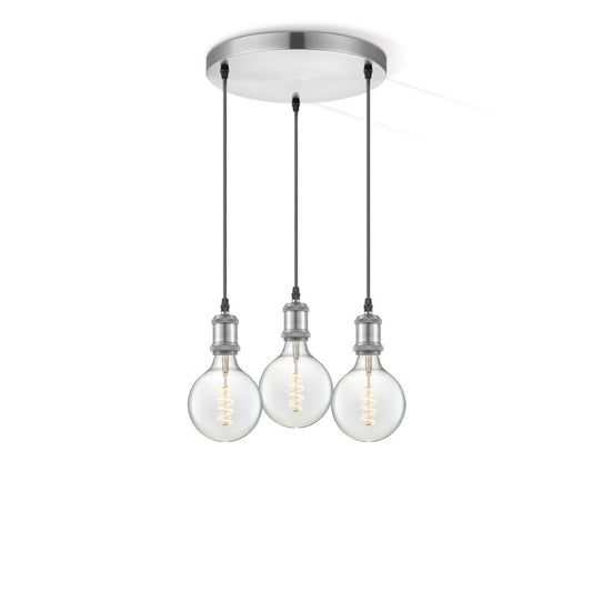 Home Sweet Home hanglamp chroom rond 3L G125 dimbaar E27 helder