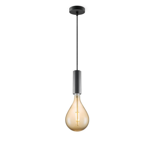 Home Sweet Home hanglamp zwart Saga Pear - G160 - dimbaar E27 amber