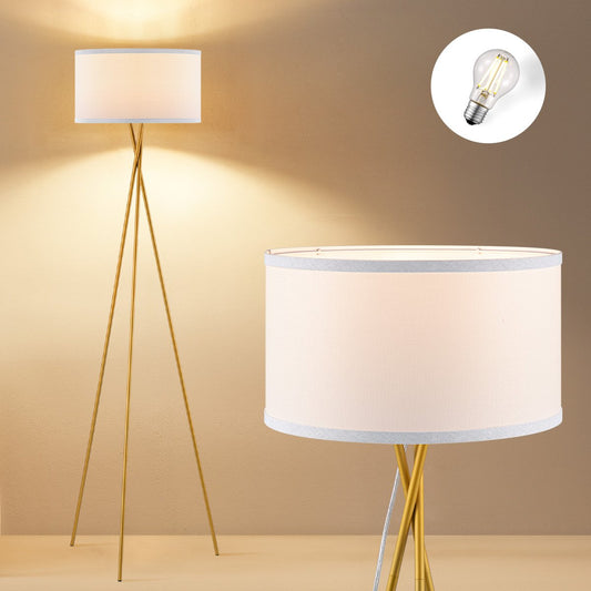Home Sweet Home Moderne Vloerlamp - Lampenkap Wit - 53x53x138