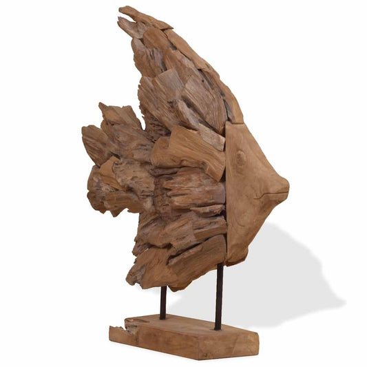 Vissenbeeld 40X12X57 Cm Teakhout