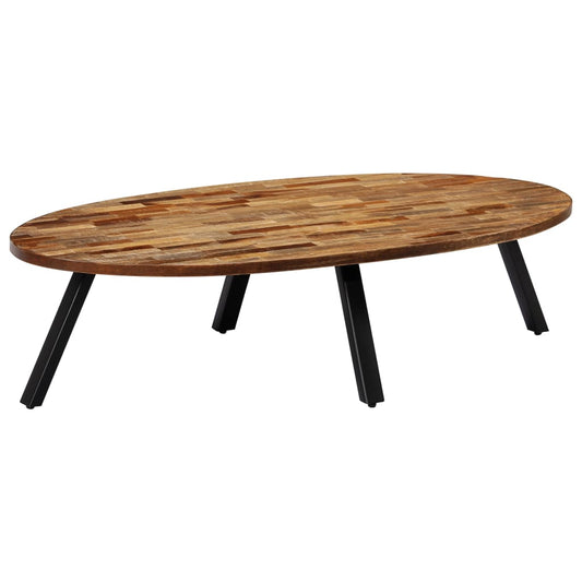 Salontafel Ovaal 120X60X30 Cm Massief Gerecycled Teakhout