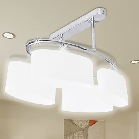 Plafondlamp Met Ellips Glazen Kapjes (4 X E14)