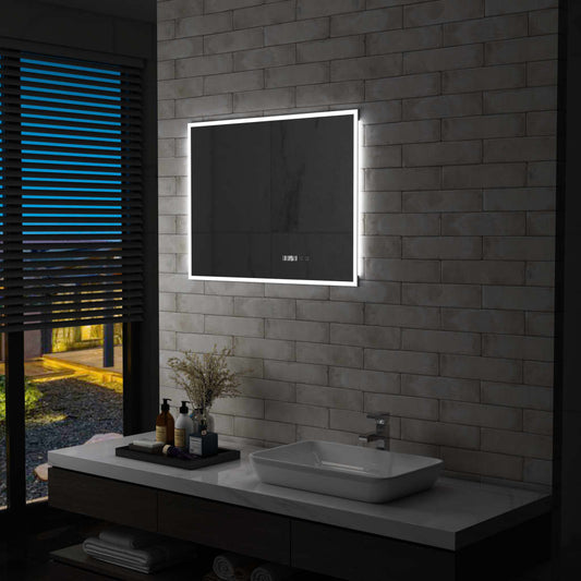 Badkamerspiegel Led Met Aanraaksensor En Tijdweergave
