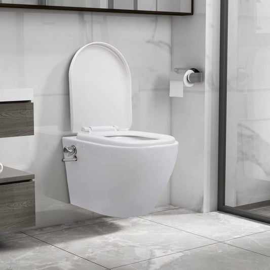Hangend Toilet Randloos Met Bidetfunctie Keramiek
