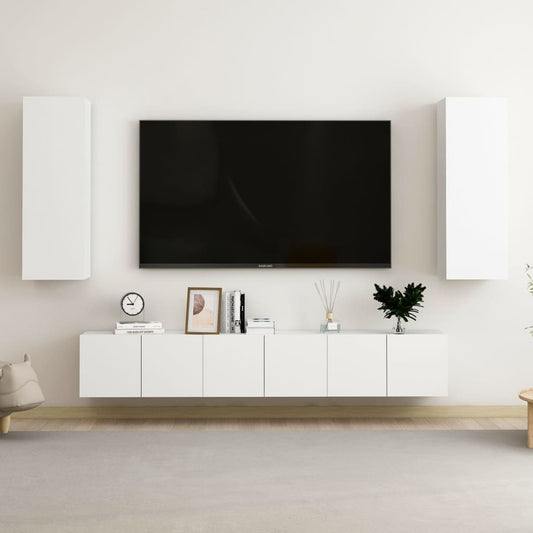 5-Delige Tv-Meubelset Bewerkt Hout