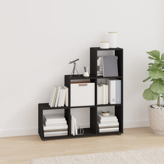 Boekenkast Trapvormig Bewerkt Hout Zwart