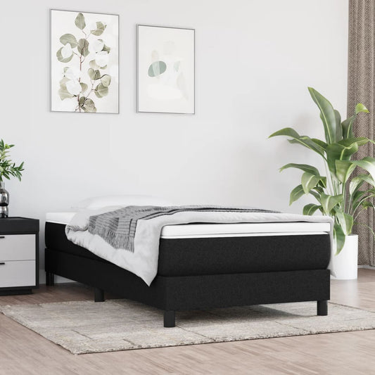 Bedframe Zonder Matras Stof Zwart
