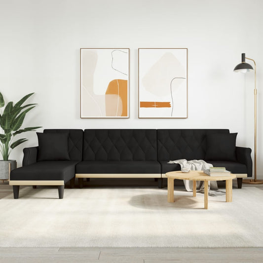Slaapbank L-Vormig 271X140X70 Cm Fluweel