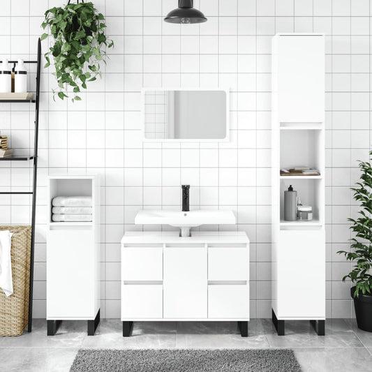 Badkamerkast 80X33X60 Cm Bewerkt Hout