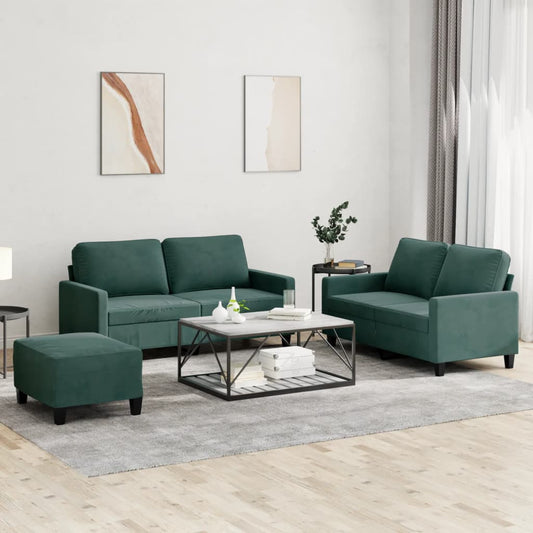 3-Delige Loungeset Met Kussens Fluweel