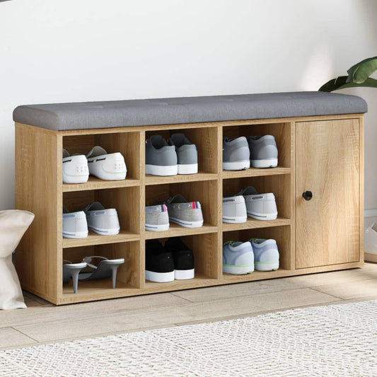 Schoenenbank 102X32X50 Cm Bewerkt Hout Kleurig