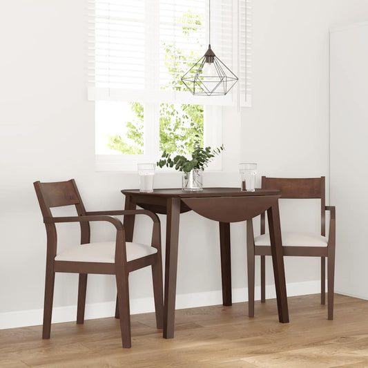 Eetkamerstoelen Met Kussens 2 St Massief Hout Rubber Bruin