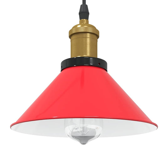 Hanglamp In Hoogte Verstelbaar E27 Ø22 Cm Metaal Glanzend Rood