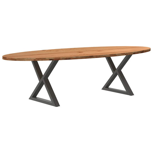 Eettafel Ovaal Massief Eikenhout Lichtbruin
