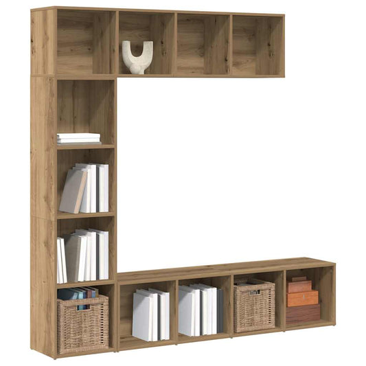 Boekenkasten Bewerkt Hout Artisanaal Eikenkleur