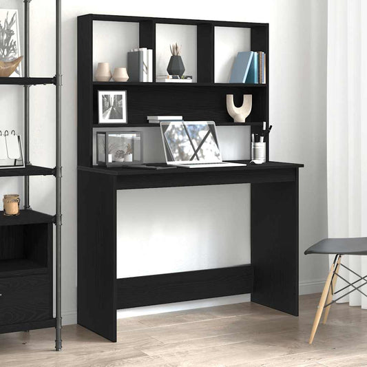 Bureau Met Schappen 102X45X148 Cm Bewerkt Hout Kleur