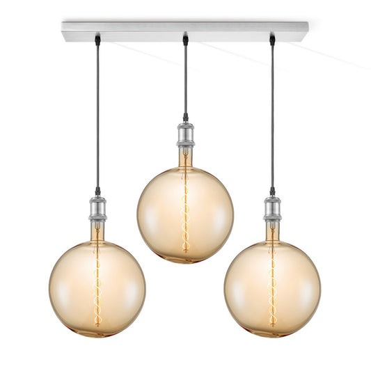 Home Sweet Home hanglamp chroom vintage Globe 3 LED -dimbaar E27 amber