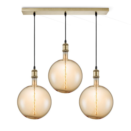 Home Sweet Home hanglamp vintage Globe - 3 LED -dimbaar E27 amber