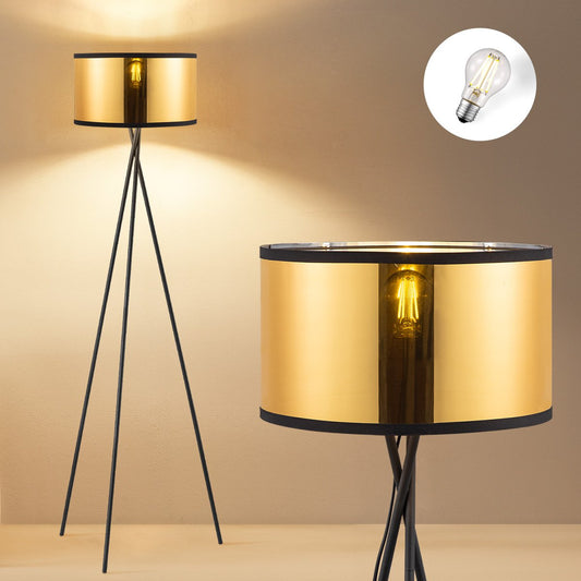 Home Sweet Home Moderne Vloerlamp - Lampenkap goud - 53x53x138