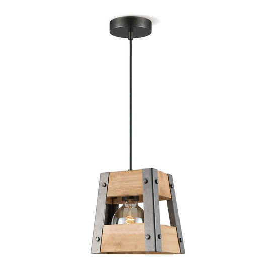 Home Sweet Home Hanglamp Barn - hout - 18x18x126cm