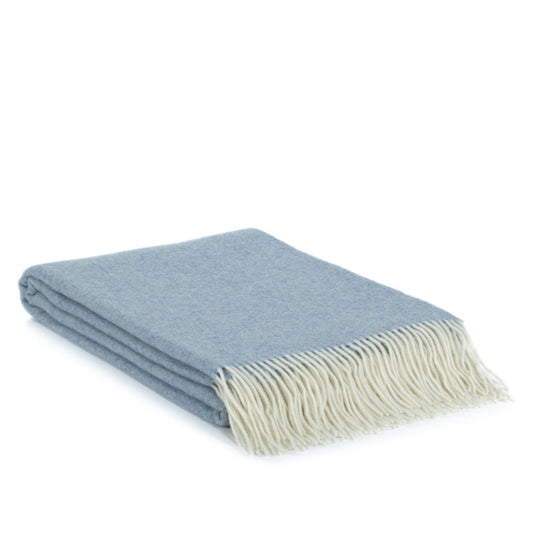 Merino/kasjmier plaid MILANO - blauw