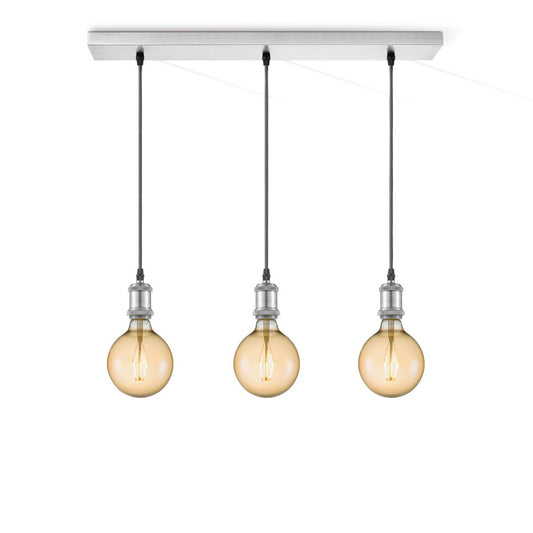 Home Sweet Home hanglamp chroom vintage LED 3L G180 dimbaar E27 amber