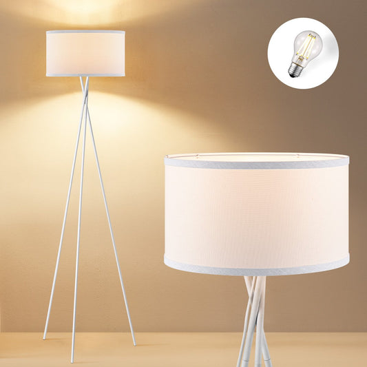 Home Sweet Home Moderne Vloerlamp - Lampenkap Wit - 53x53x138